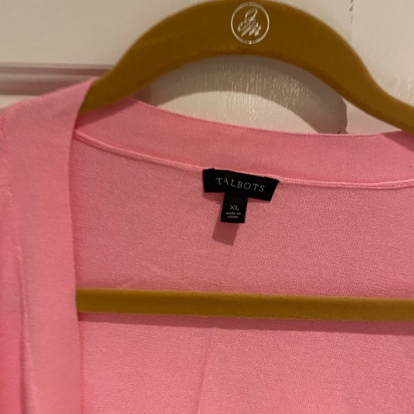 Talbots size XL light pink or , blue Shawl sweater - Picture 4 of 4